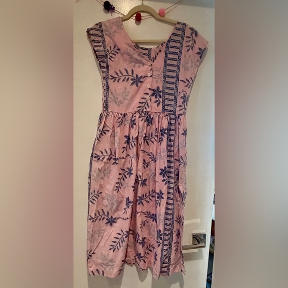 Reyn Spooner Pink and Blue Floral Vintage Tropical Hawaiian Maxi Dress sz Small - Picture 2 of 7